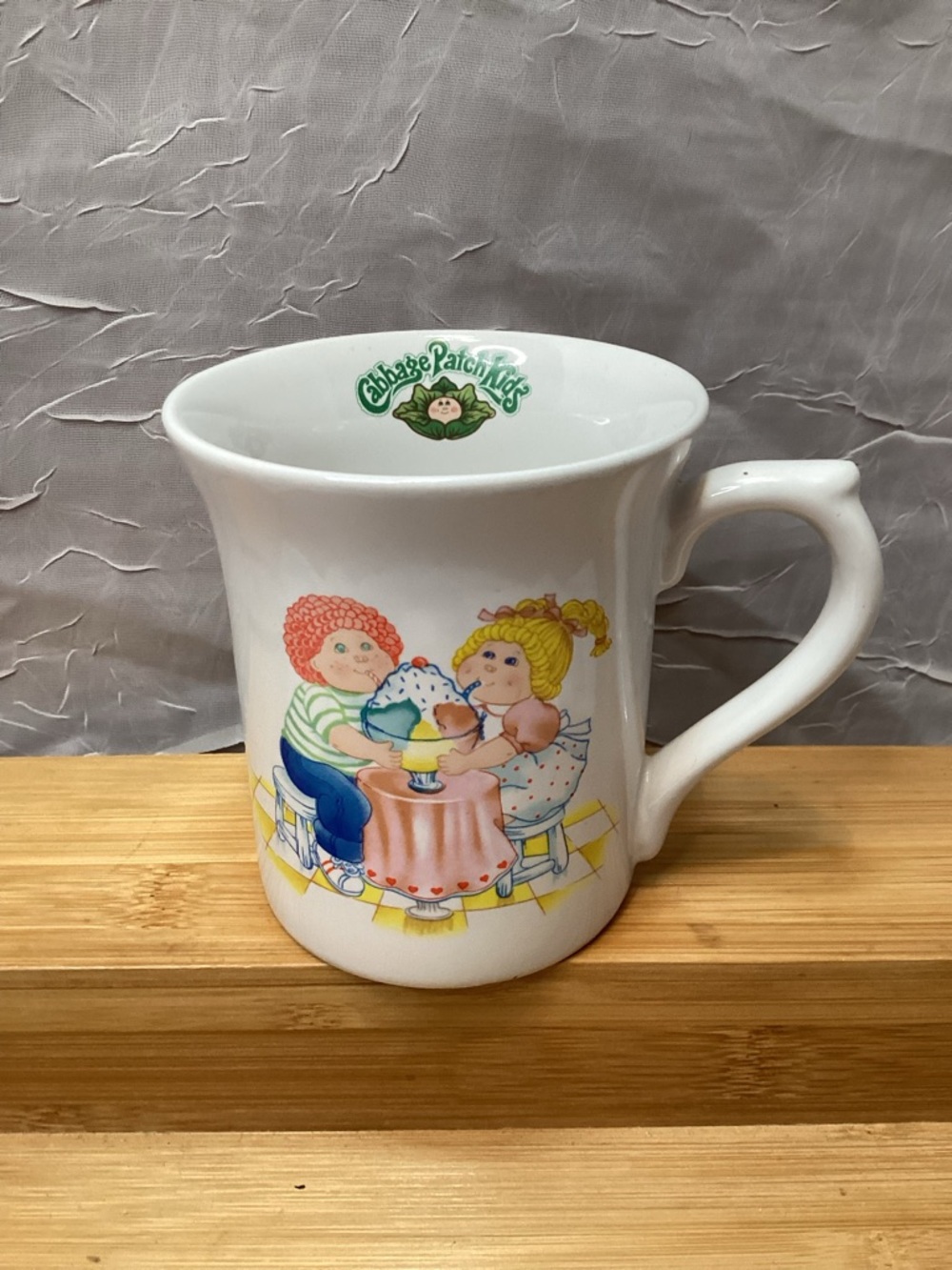 Cabbage Patch Kids White Ceramic Mug with Character Artwork 1984 Original O.A.A.